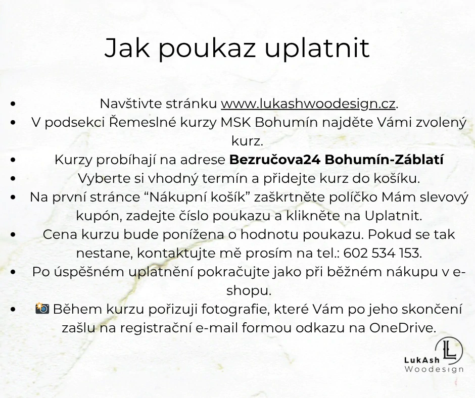 Poukaz na výrobu fajneho prkna třídenní